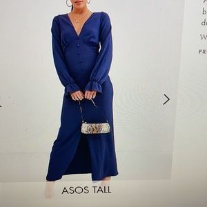 ASOS long sleeve button through Maxi (Tall)